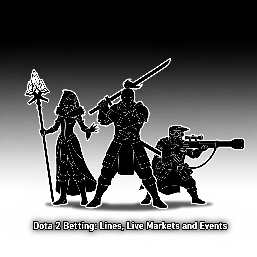 Dota 2 betting page with live odds, markets for match winner, map handicap, total kills, and events like The International.