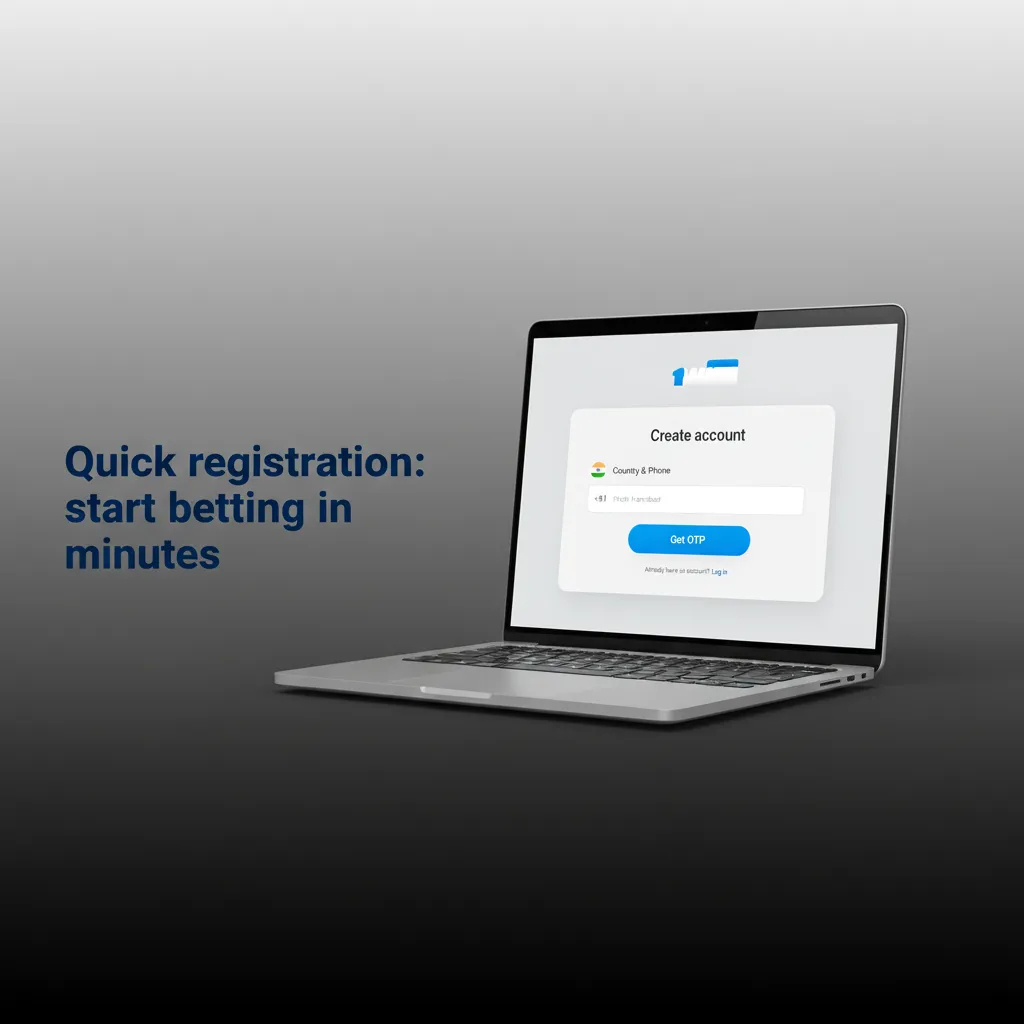 Illustrated 5-step betting signup: Sign Up, choose phone/email/social, set INR, verify OTP/email, deposit via UPI/Paytm/GPay.