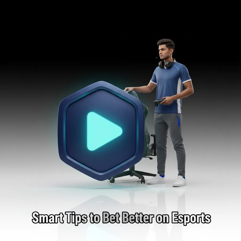 Infographic of smart esports betting tips: bankroll 1-2%, research meta, track odds, Bo3/Bo5, live triggers, avoid tilt.