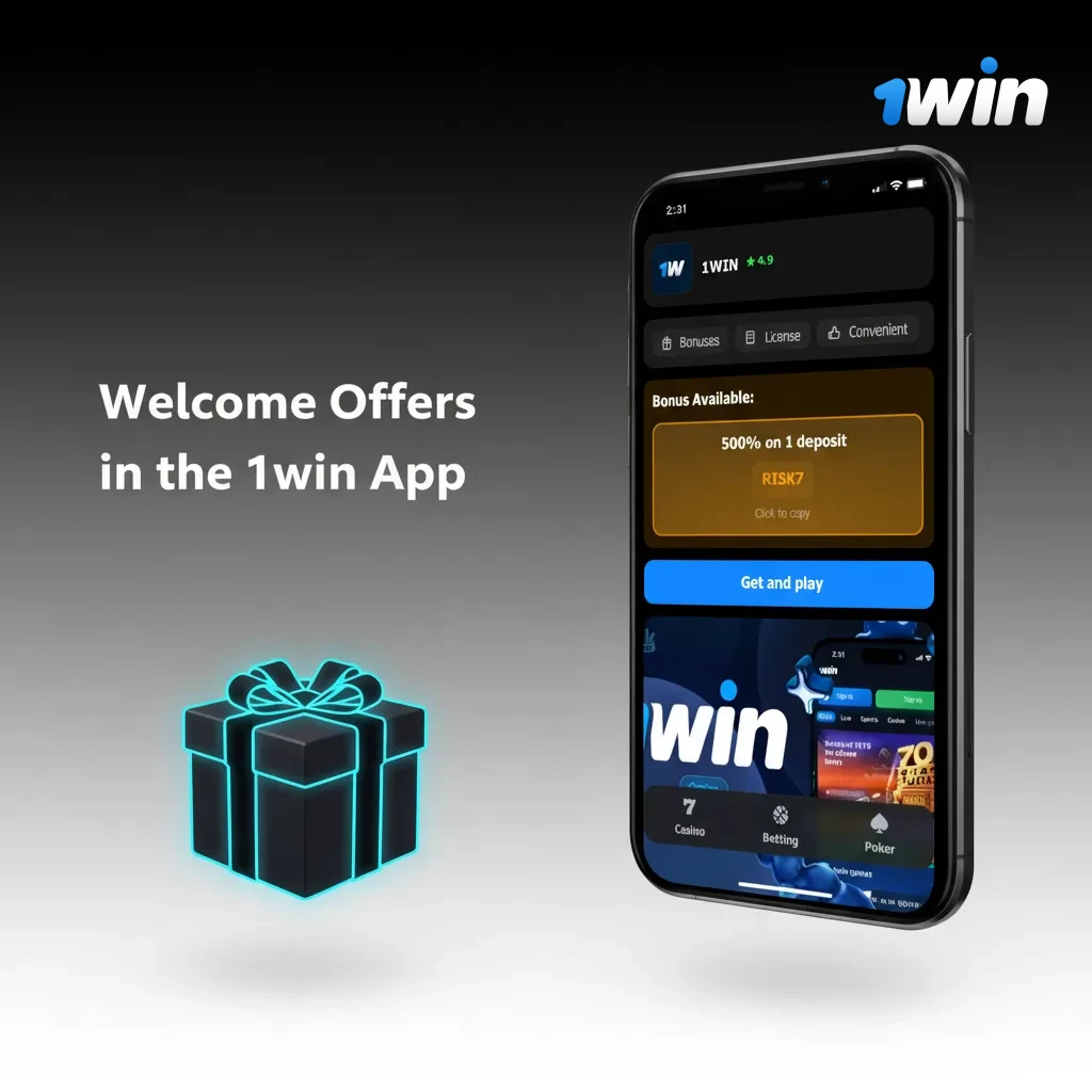 1win app welcome offers: 500% bonus up to ₹180,000, sports and casino packages, free bets, free spins, cashback promos.
