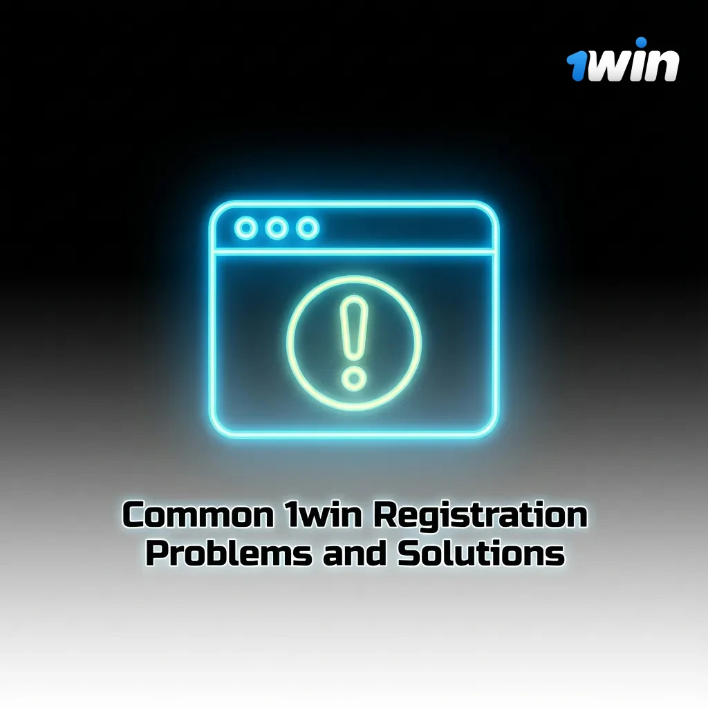 Table listing common 1win registration problems with brief solutions to complete account setup