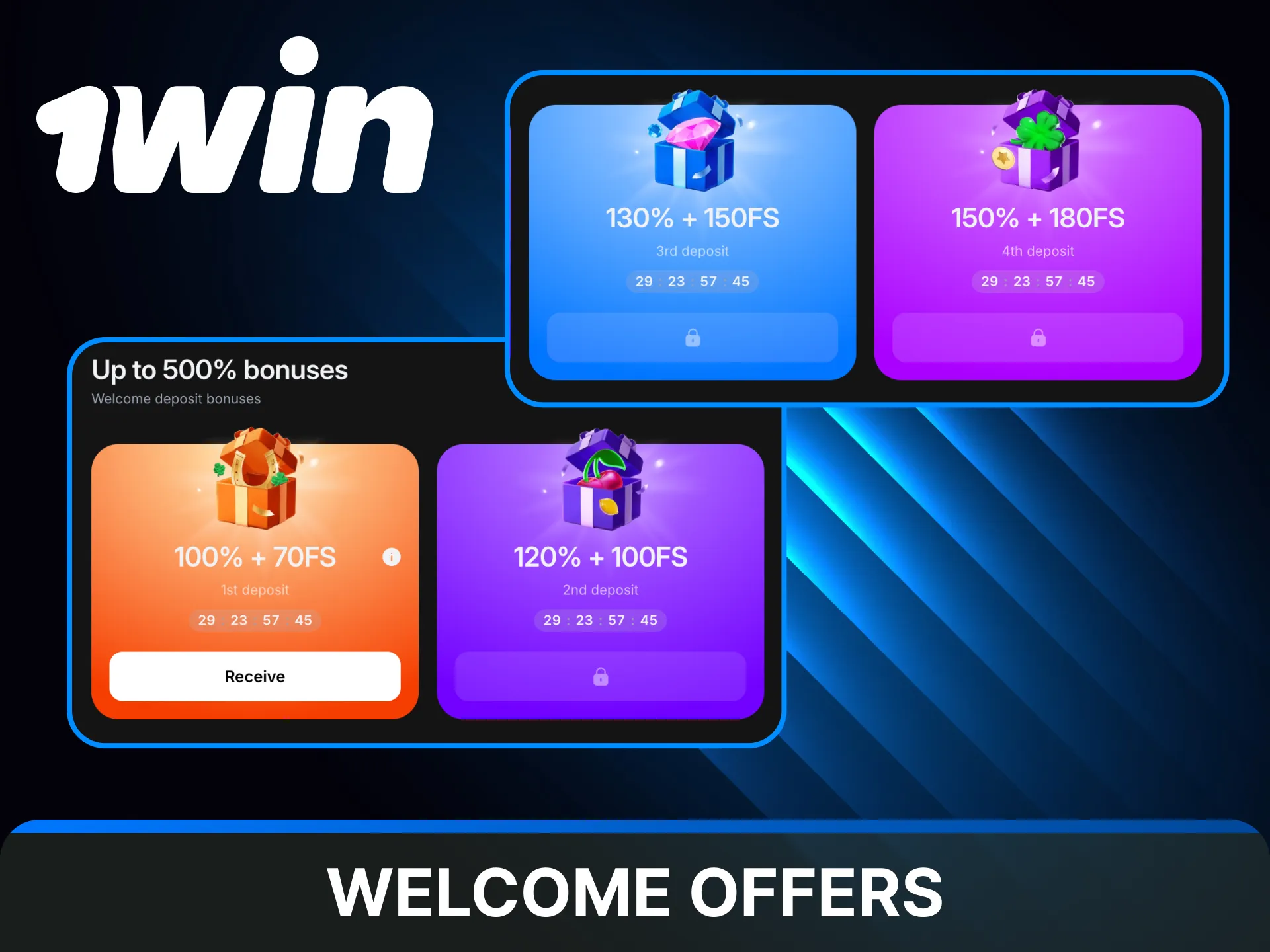 Explore exclusive welcome offers in the 1win app for new users.