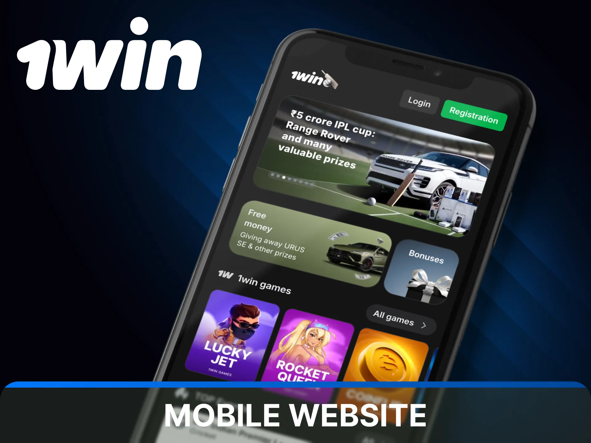 Use the mobile website version for instant play without downloading the 1win app.
