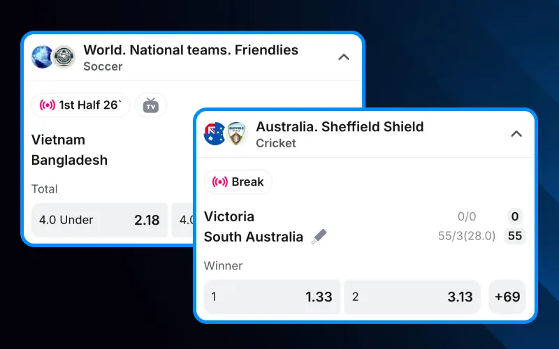 Explore expanded betting markets for IPL with exclusive odds at 1win.