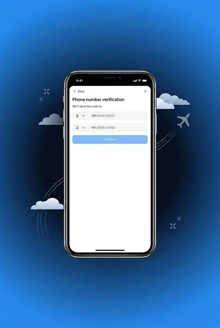 1win registration form showing account details step with mobile number, password, and INR currency selection on smartphone screen
