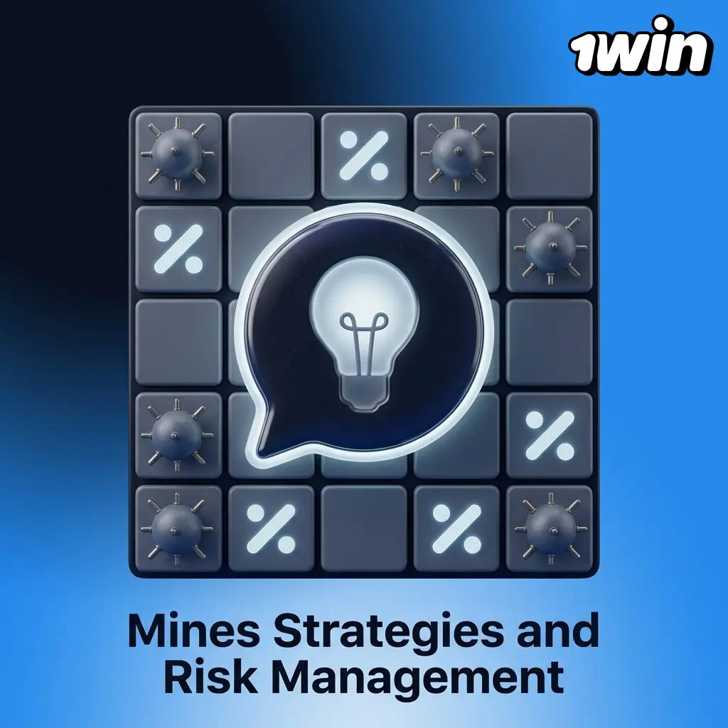 Mines game strategy guide illustrating risk management tips like bankroll control, bet sizing, and cash-out targets.