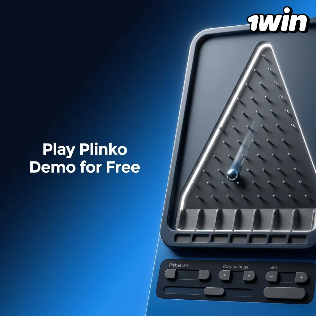 Free Plinko demo showing risk levels, row counts, and multipliers as virtual balls drop through the pin board.