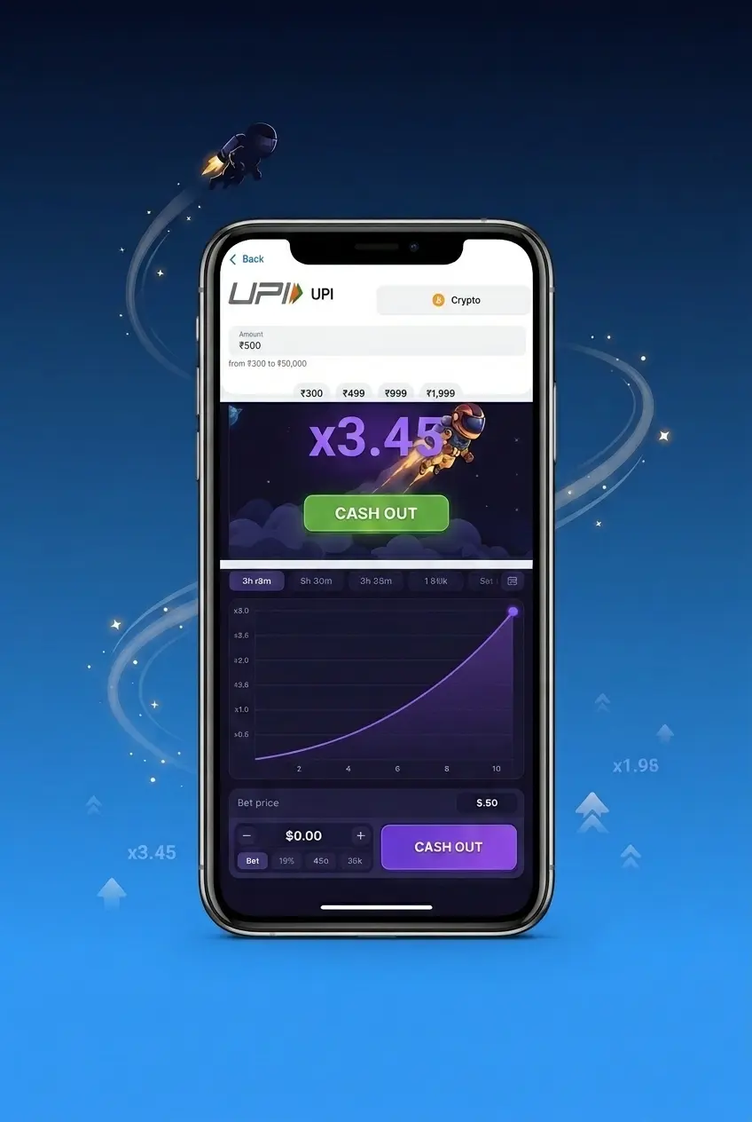 Lucky Jet at 1win: gameplay screen showing rising multiplier and Cash Out option during an active round