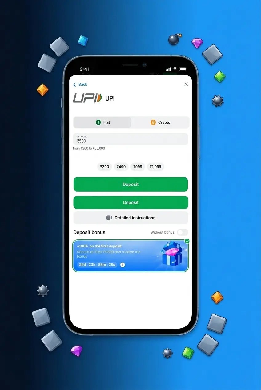 Screenshot showing Mines multiplier rising after safe tile reveals on 1win mobile gameplay screen