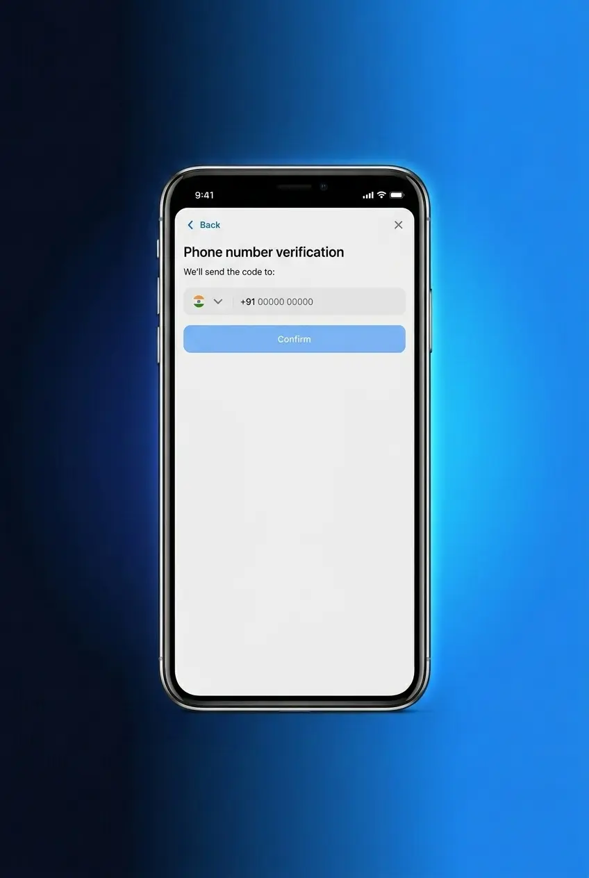 Screenshot of 1win registration form on smartphone showing mobile number, password, and INR currency selection fields.