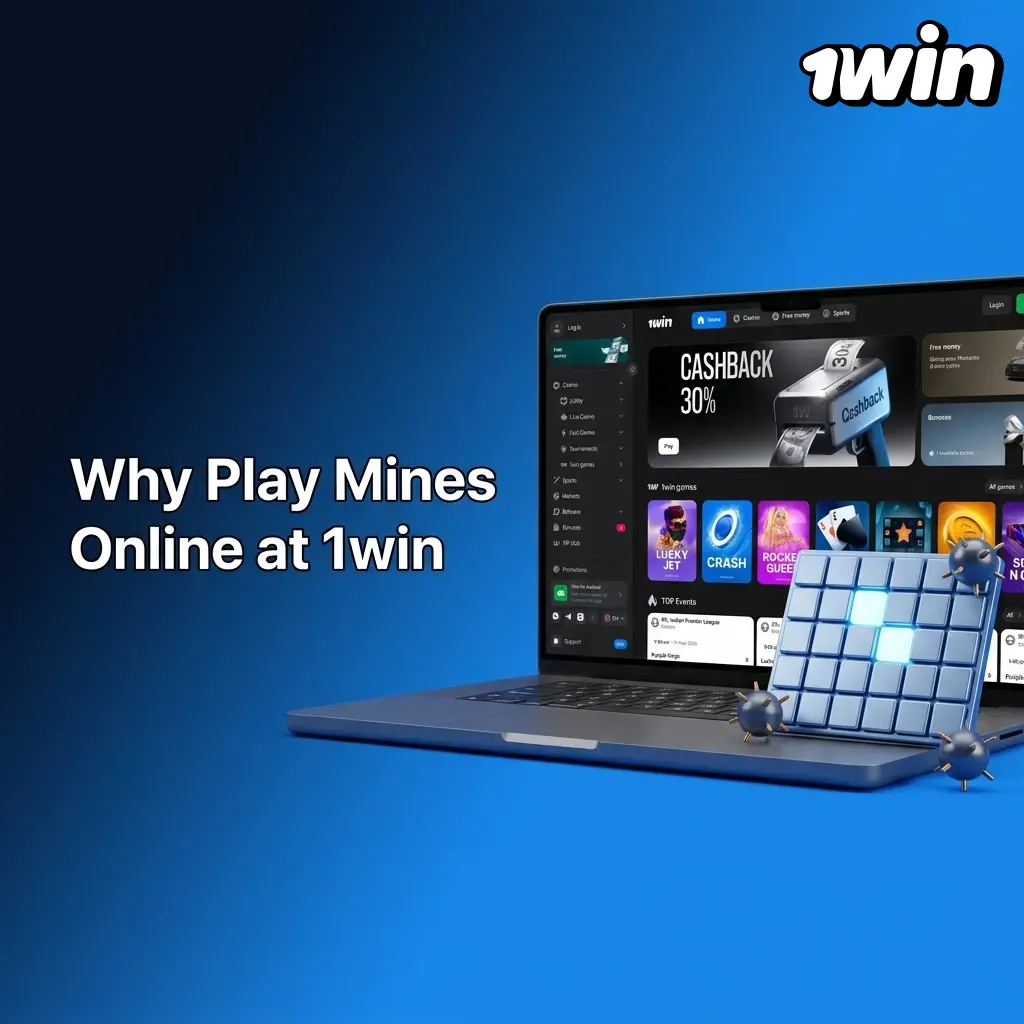 Mines game at 1win: adjustable mine count, rising multipliers, flexible cash out, quick rounds, and demo mode for practice.